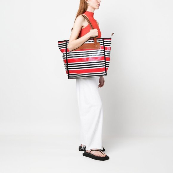 Fossil Handbags - Fossil Keyper Stripe Coated Tote